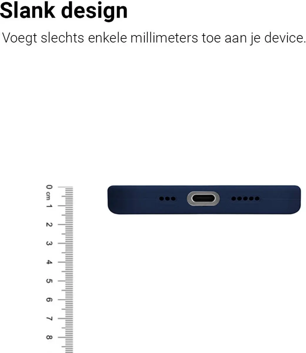 MobiQ Liquid Silicone Hoesje iPhone 16 Pro Max 46-00372 - Donkerblauw