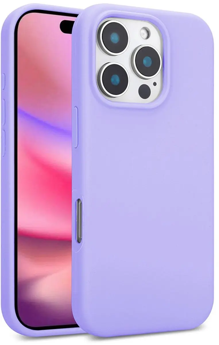 MobiQ Liquid Silicone Hoesje iPhone 16 Pro Max 46-00376 - Paars