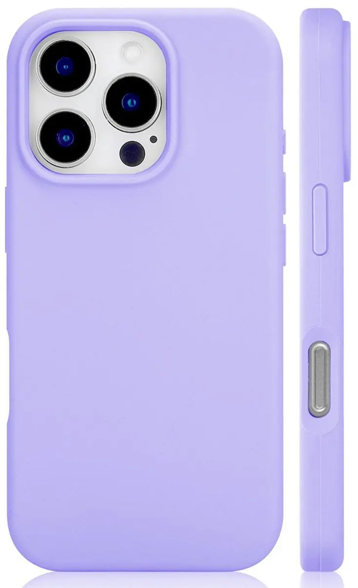 MobiQ Liquid Silicone Hoesje iPhone 16 Pro Max 46-00376 - Paars