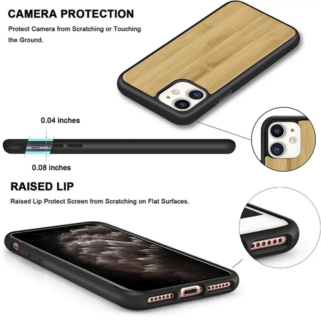 MobiQ Houten Hoesje iPhone 11 - Bamboe - MPN 13-00578