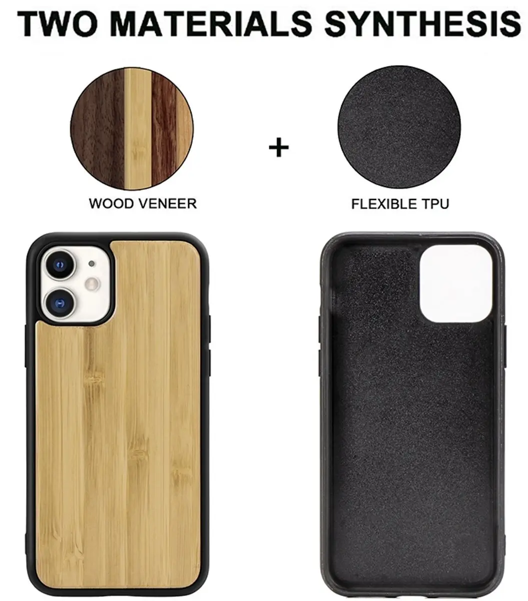 MobiQ Houten Hoesje iPhone 11 - Bamboe - MPN 13-00578