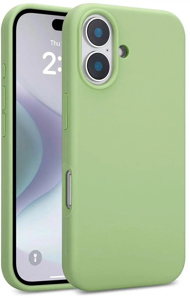 MobiQ Liquid Siliconen Hoesje iPhone 17 - mintgroen