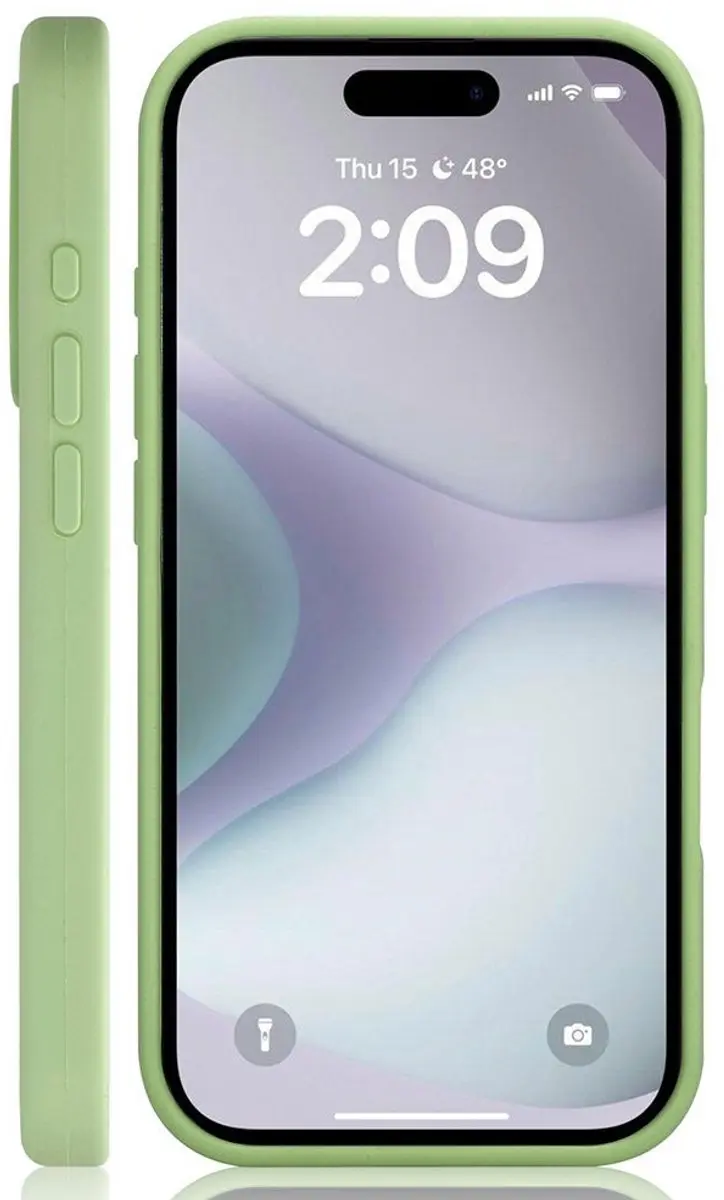 MobiQ Liquid Siliconen Hoesje iPhone 17 - mintgroen