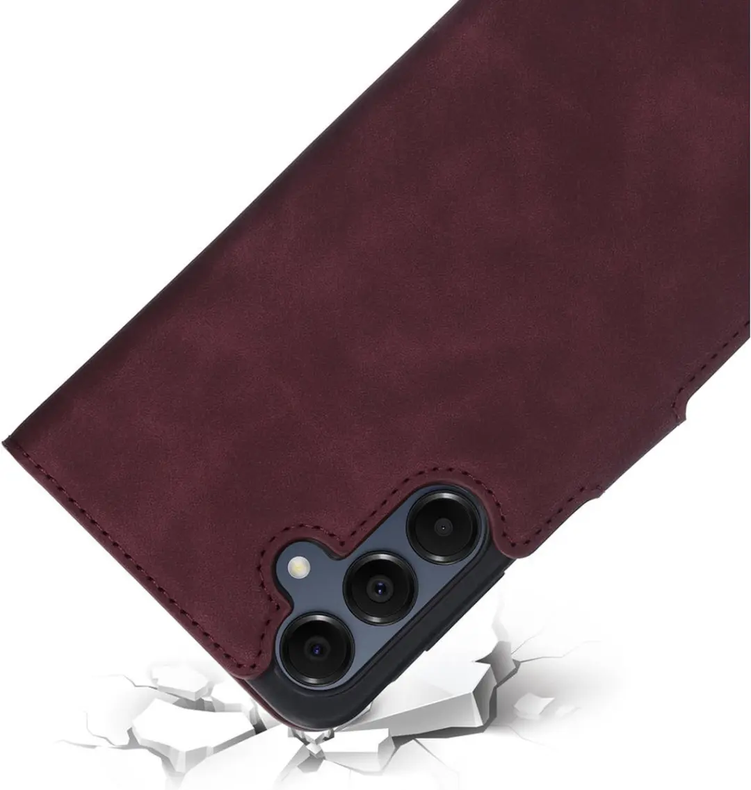 Mobiparts MP-128381 Hoesje Samsung Galaxy A16 - Wallet - Eco Leer - Paars/Rood