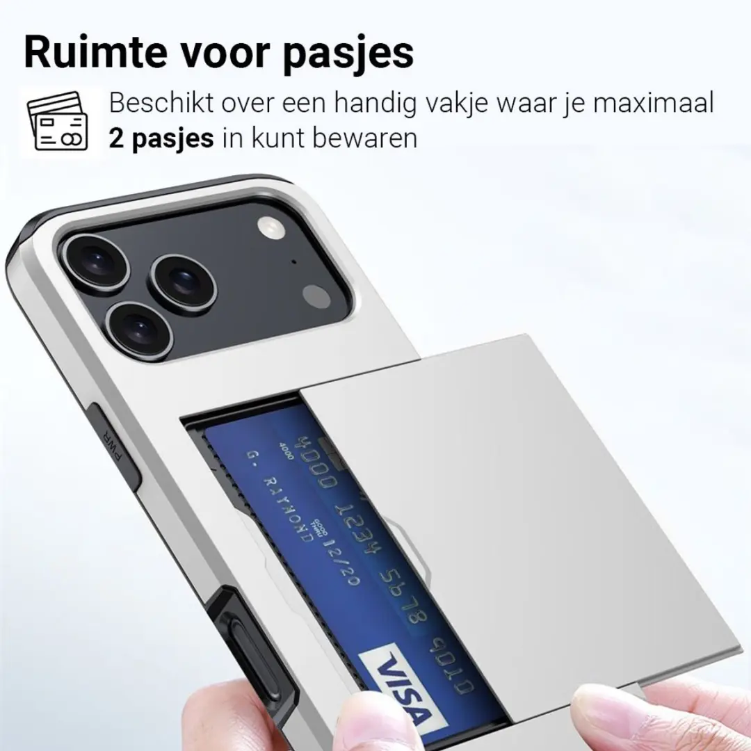 MobiQ Hybrid Card iPhone 17 Pro Max Hoesje - grijs - MPN 46-01135