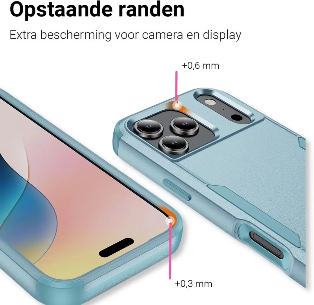 MobiQ Layered Armor Hoesje iPhone 17 Pro Max 46-01489 - Turqoise