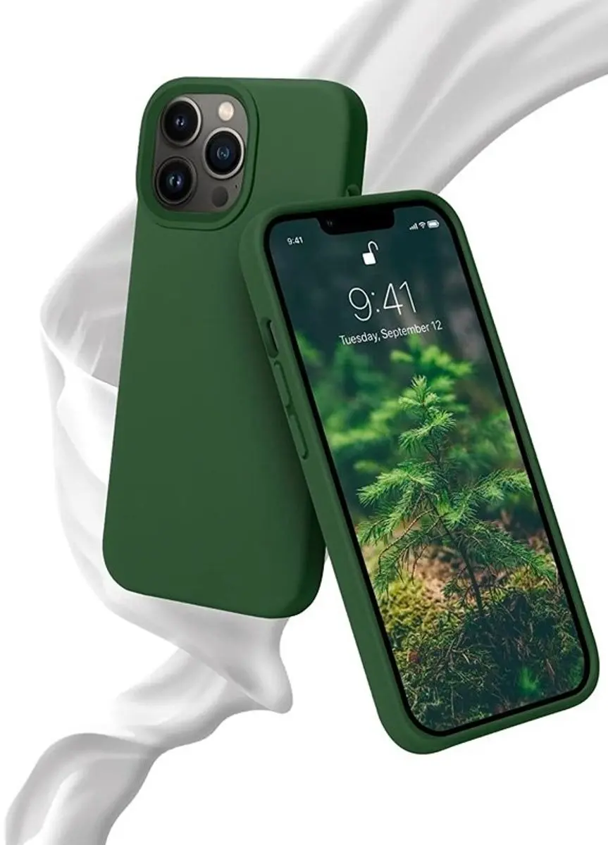 MobiQ Liquid Silicone Hoesje iPhone 15 Pro - 13-02788 - Donkergroen