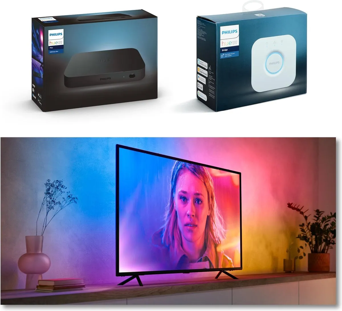 Philips Hue Entertainmentpakket 55 Inch - HDMI Sync Box 8K Gen-2 & LED Strip