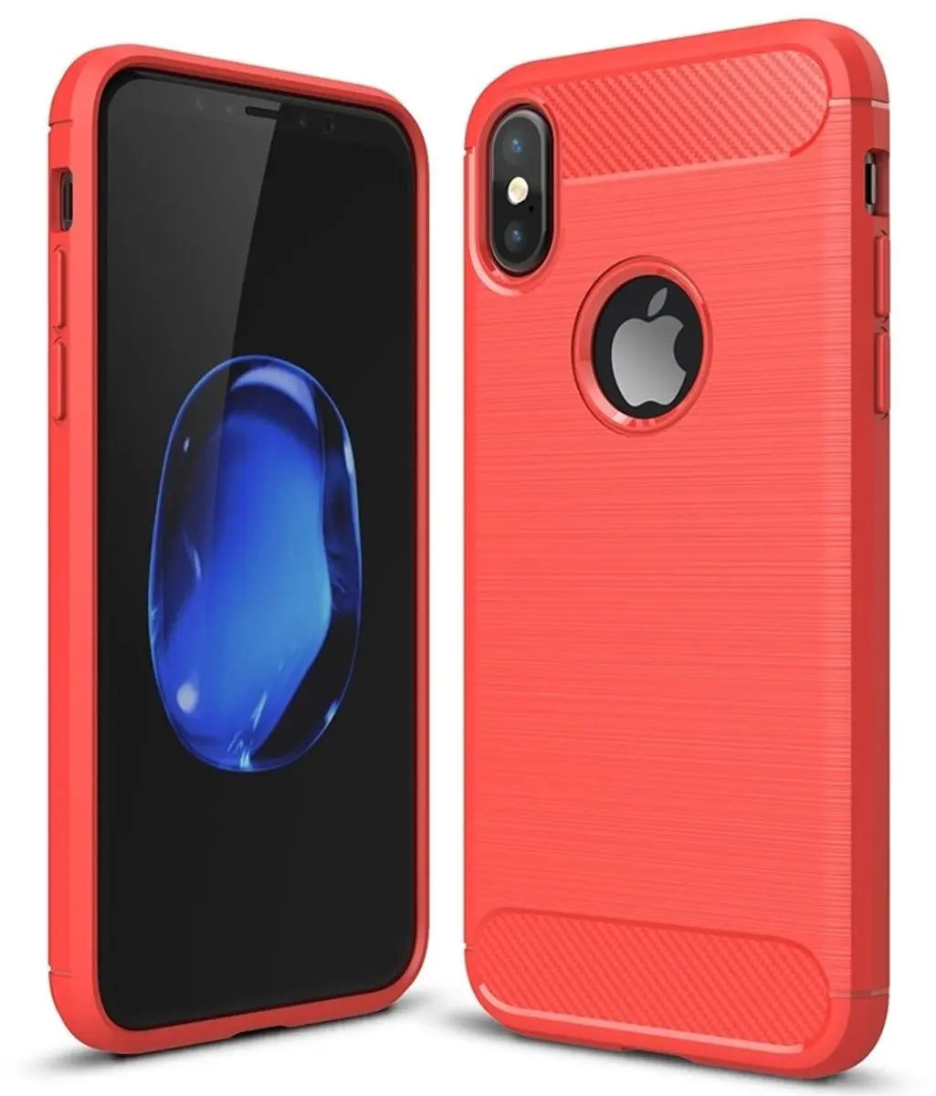 Mobiq Carbon Look Hoesje geschikt voor iPhone X/XS