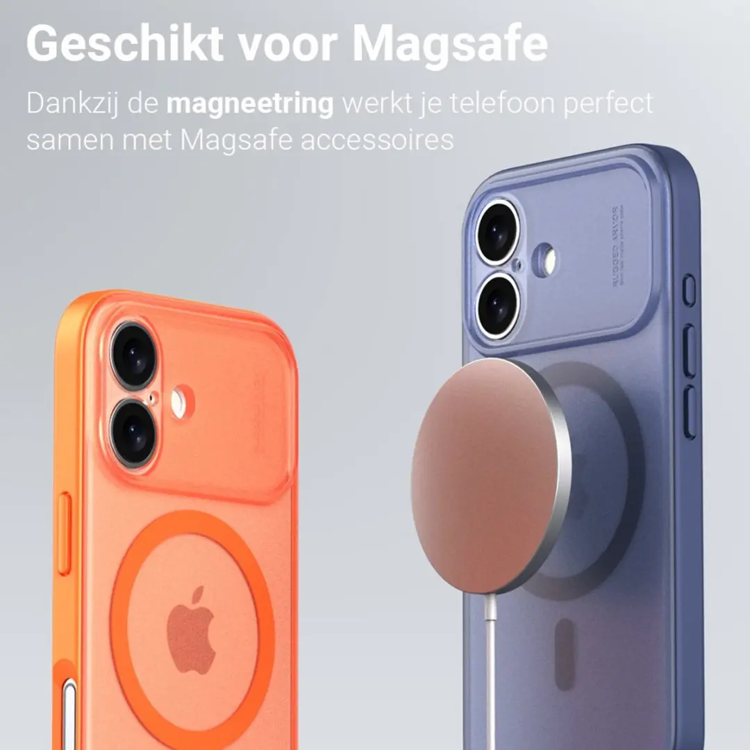 MobiQ Frosted MagSafe Bumper iPhone 17 - Blauw