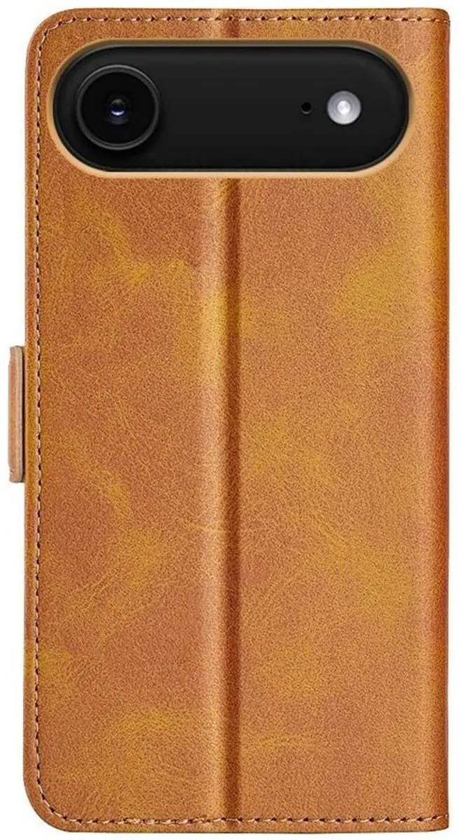 MobiQ PU Lederen Wallet Hoesje iPhone 17 Air - lichtbruin - MPN 46-01287