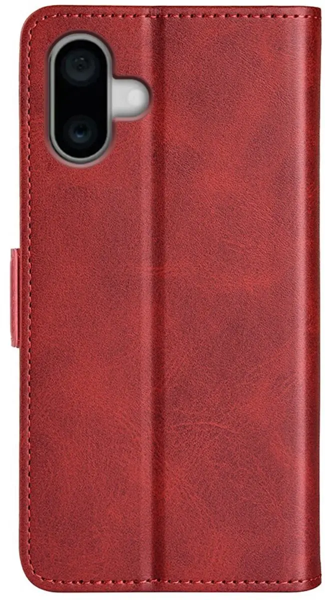MobiQ PU Lederen Wallet Hoesje iPhone 17 - Rood - 46-01192