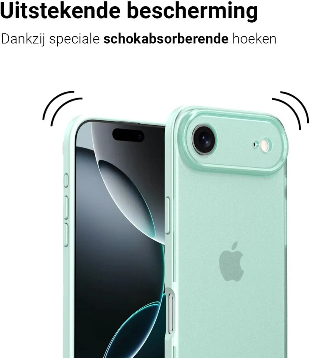 MobiQ Frosted Rugged Bumper Hoesje 46-01535 - iPhone 17 Air - Turqoise