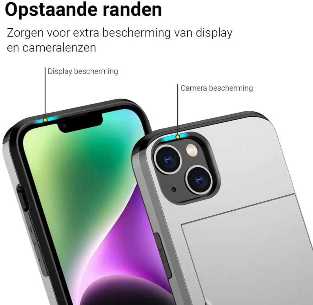 MobiQ Hybrid Card Case Hoesje 46-00028 - iPhone 16 - Grijs
