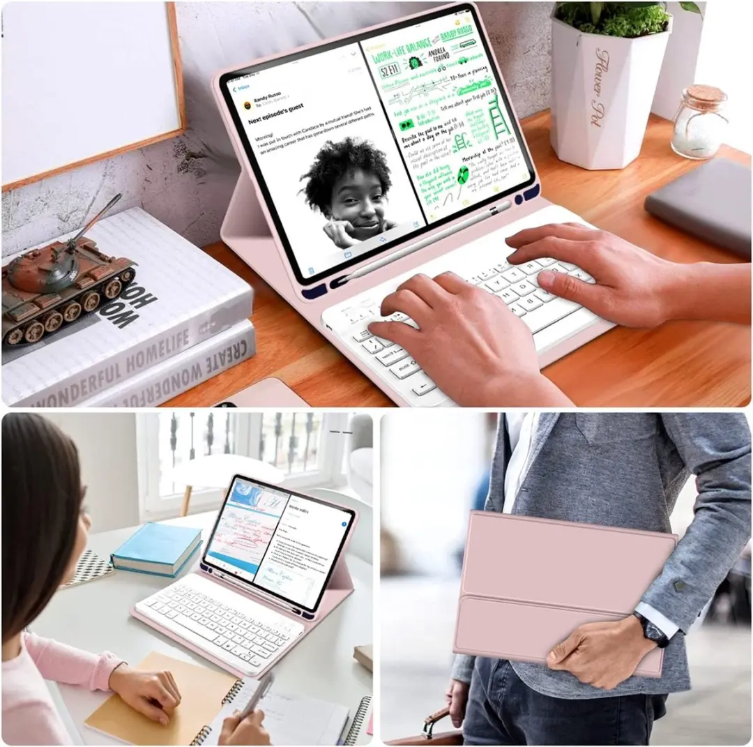 MobiQ 13-01641 Toetsenbordhoes iPad Air - 10.9" - Roze