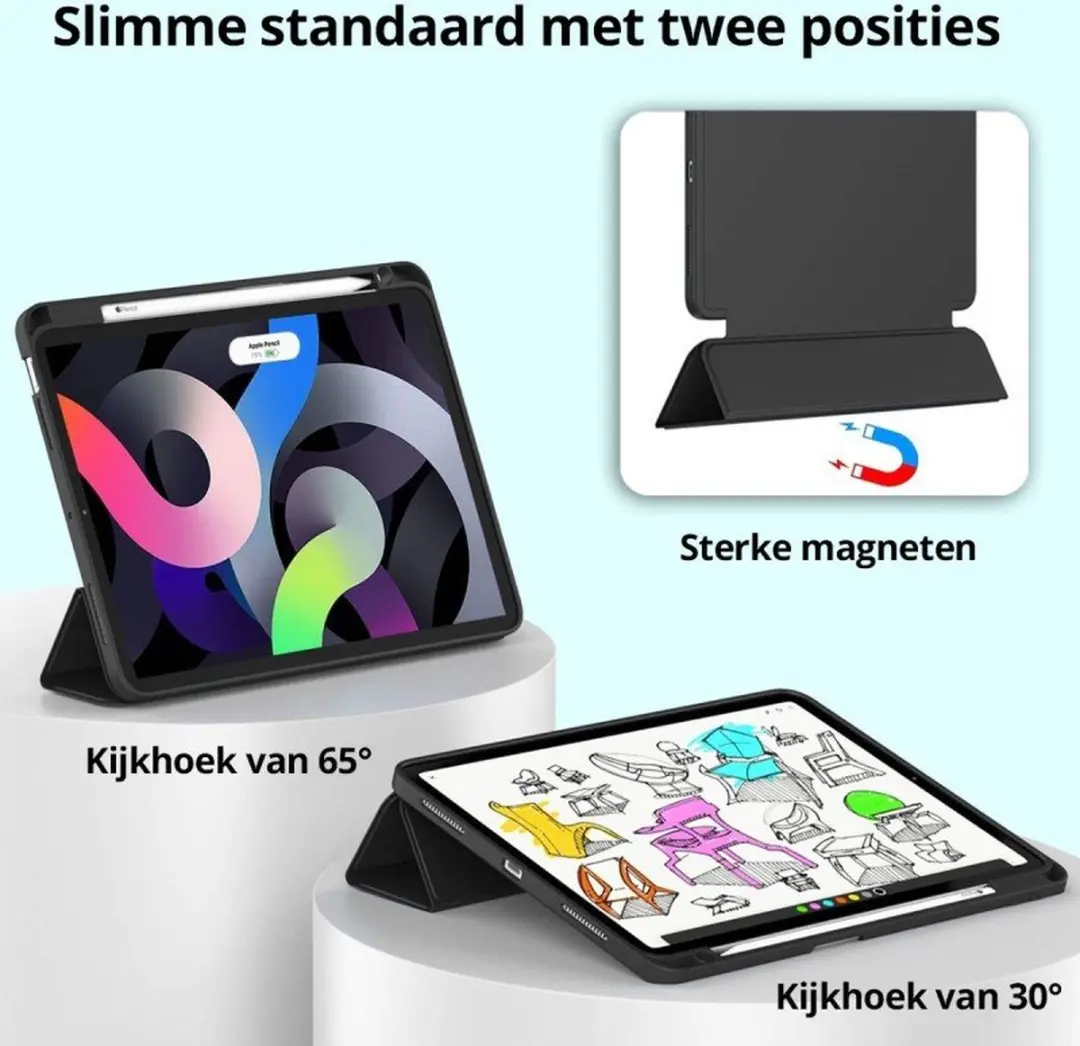 MobiQ 13-03415 Folio Hoes iPad Air 11 (2024) - Zwart