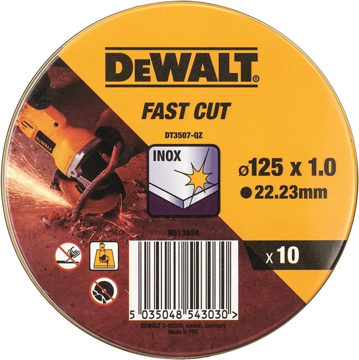 DeWalt DT3507 Doorslijpschijf RVS 125mm - 10 Stuks