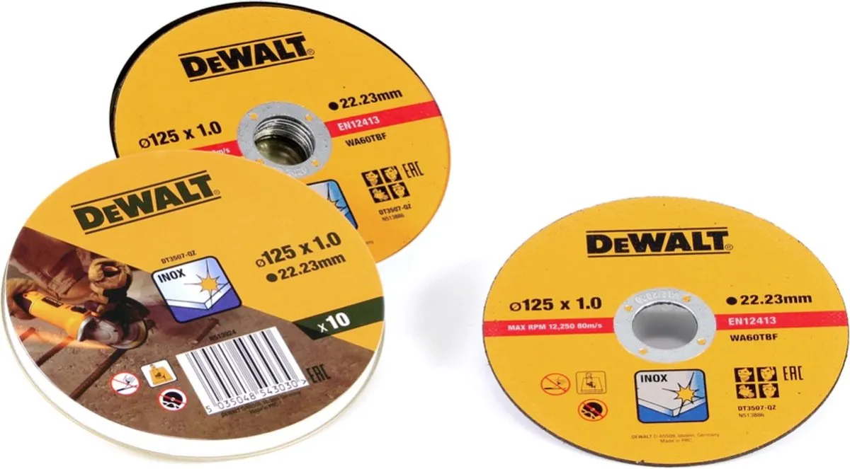 DeWalt DT3507 Doorslijpschijf RVS 125mm - 10 Stuks