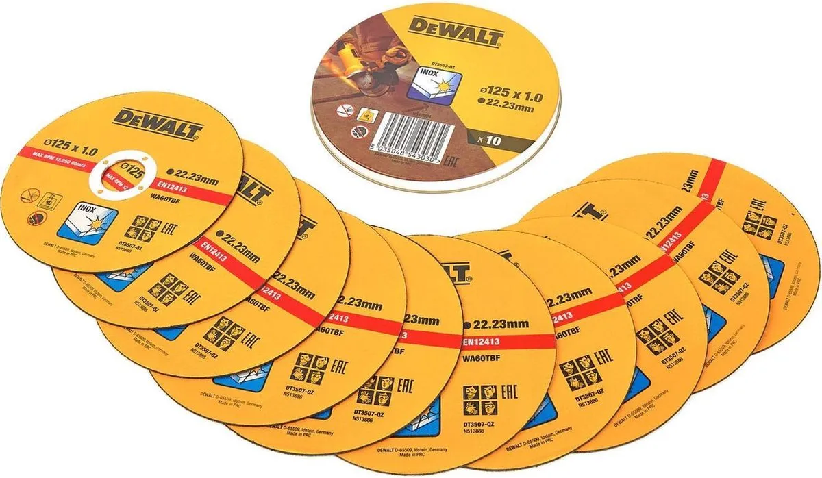 DeWalt DT3507 Doorslijpschijf RVS 125mm - 10 Stuks - afbeelding 6 van 6