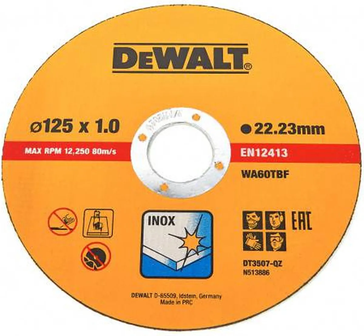 DeWalt DT3507 Doorslijpschijf RVS 125mm - 10 Stuks
