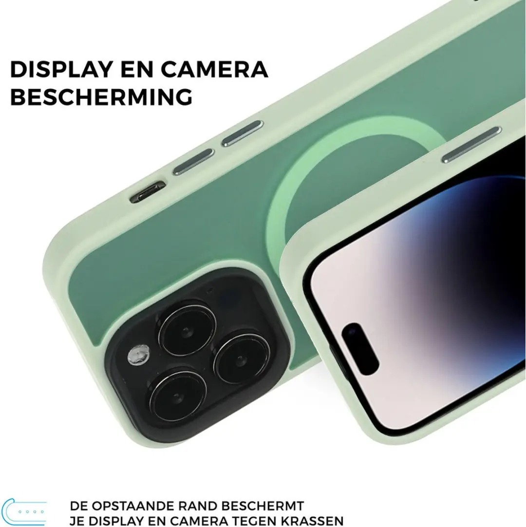 Mobiparts MagSafe Hoesje iPhone 14 Pro MP-5001689 - Groen - met Glasbeschermer