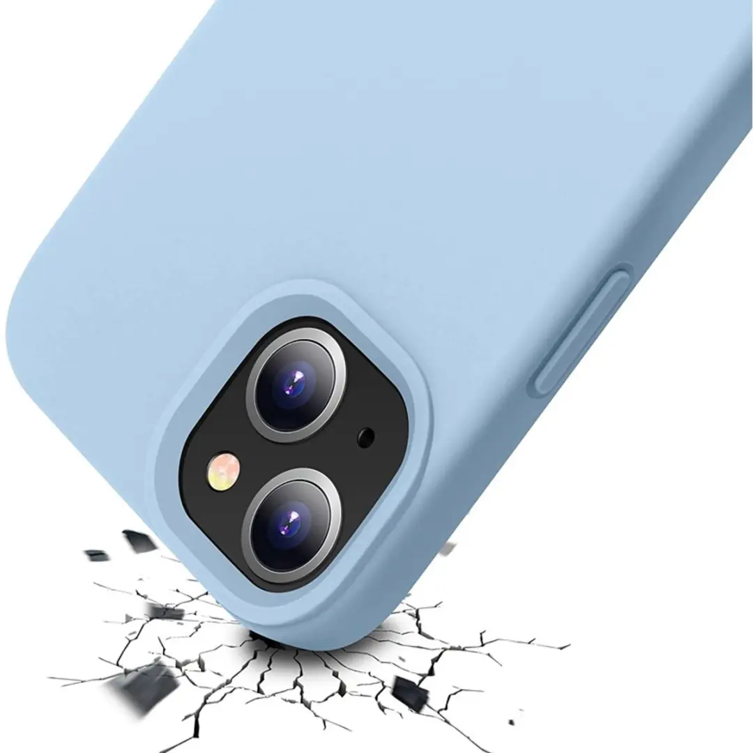 MobiQ Liquid Silicone Hoesje iPhone 14 Plus - lichtblauw
