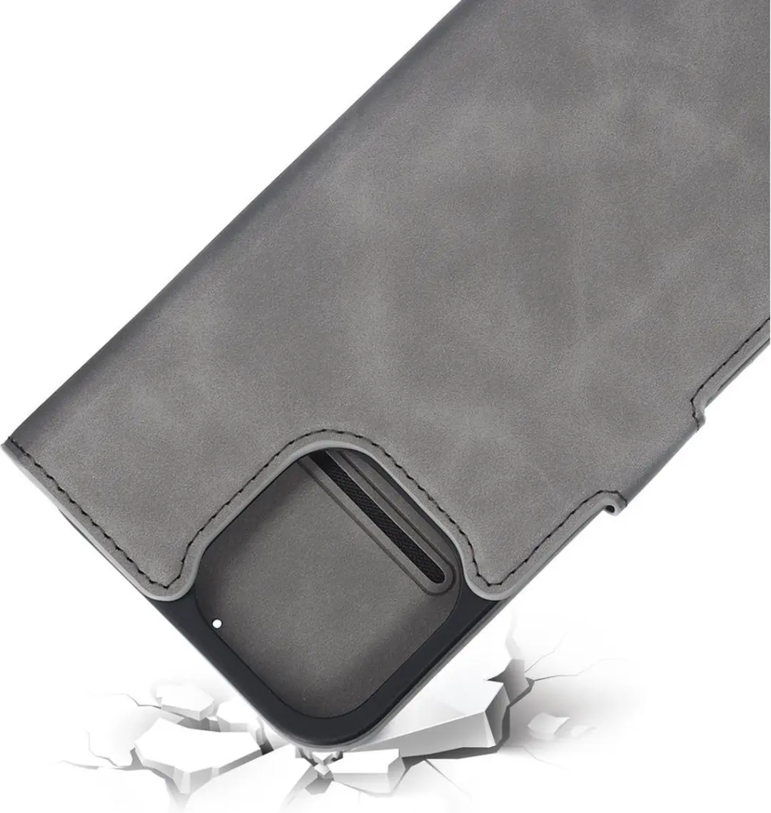 Mobiparts MP-128067 Hoesje iPhone 16 Pro Max - Eco Leer Grijs