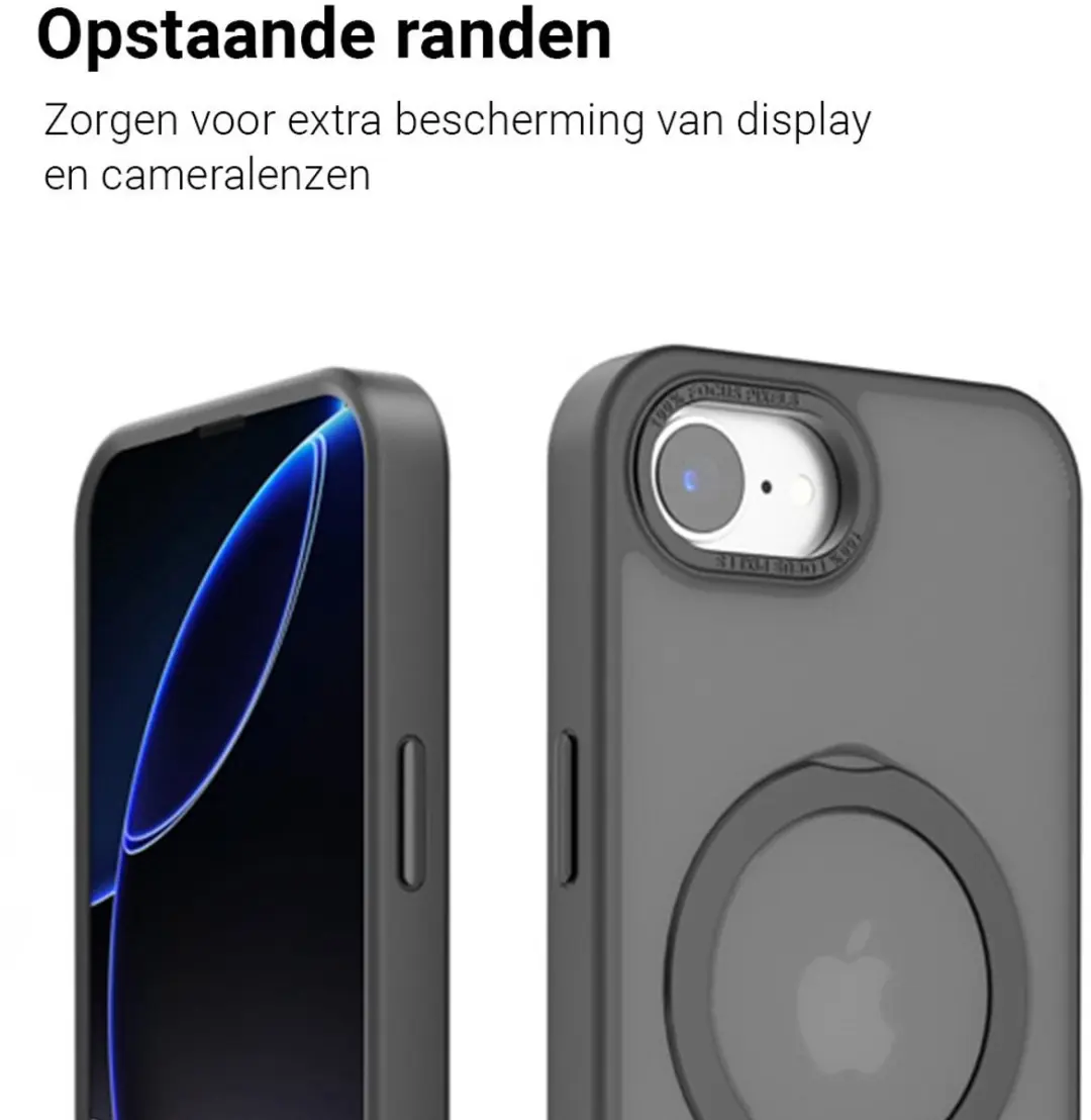 MobiQ Ringstand MagSafe Hoesje iPhone 16e 46-00856 - Zwart