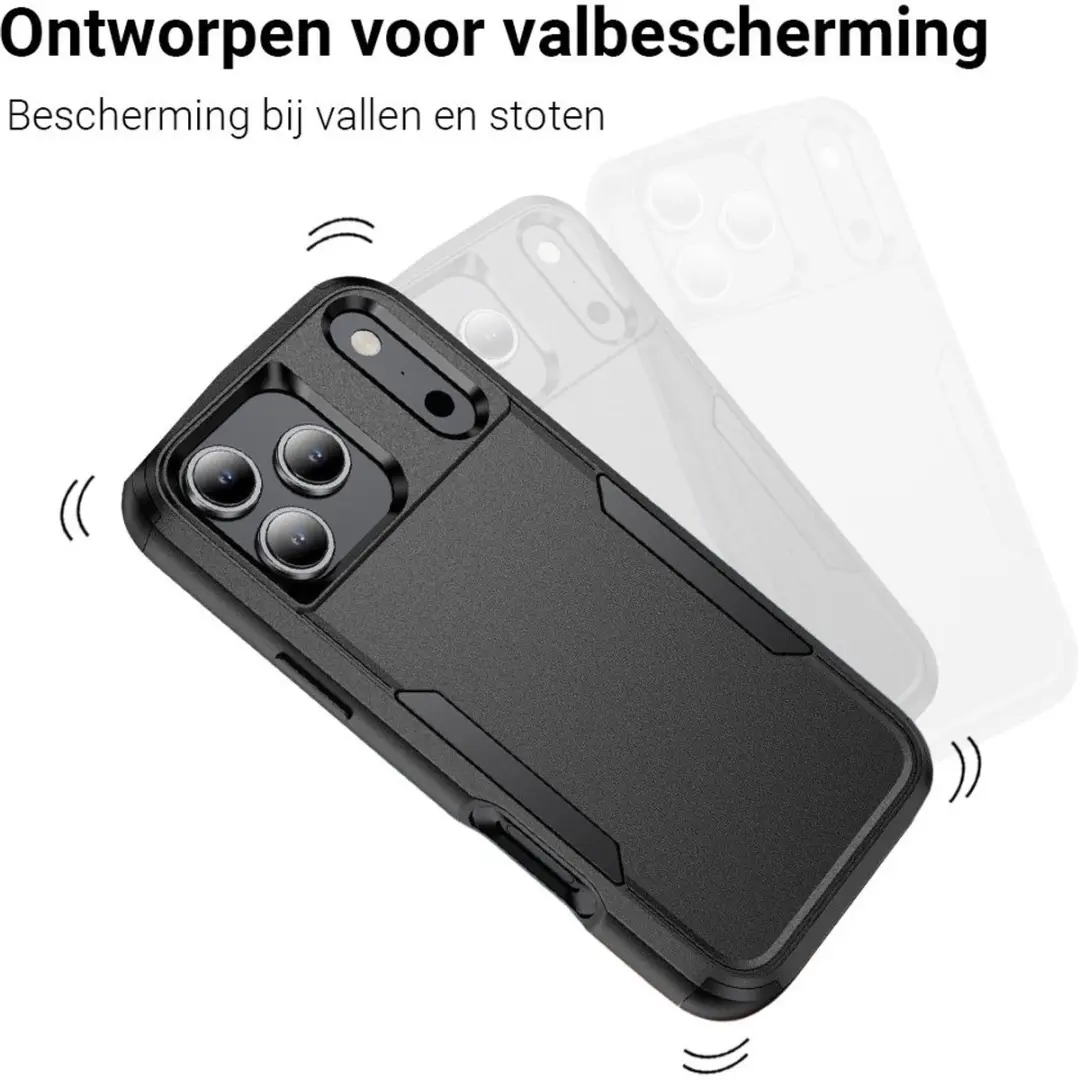 MobiQ Layered Armor Hoesje 46-01393 - iPhone 17 Pro - Zwart