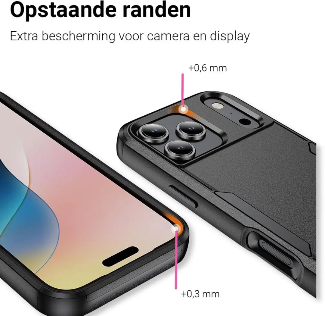 MobiQ Layered Armor Hoesje 46-01393 - iPhone 17 Pro - Zwart