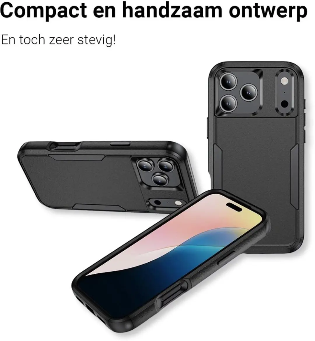 MobiQ Layered Armor Hoesje 46-01393 - iPhone 17 Pro - Zwart
