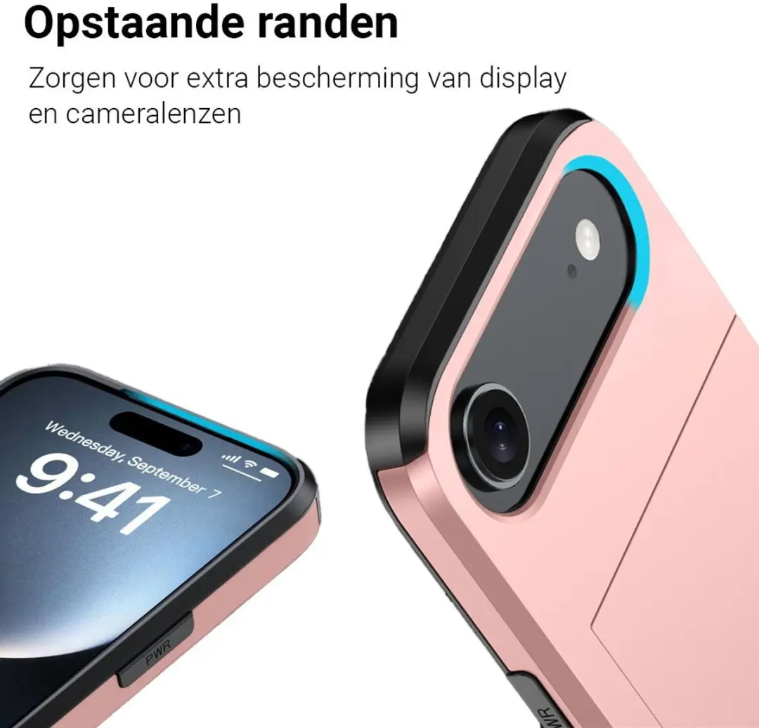 MobiQ Hybrid Card iPhone Air Hoesje 46-01122 - Roze
