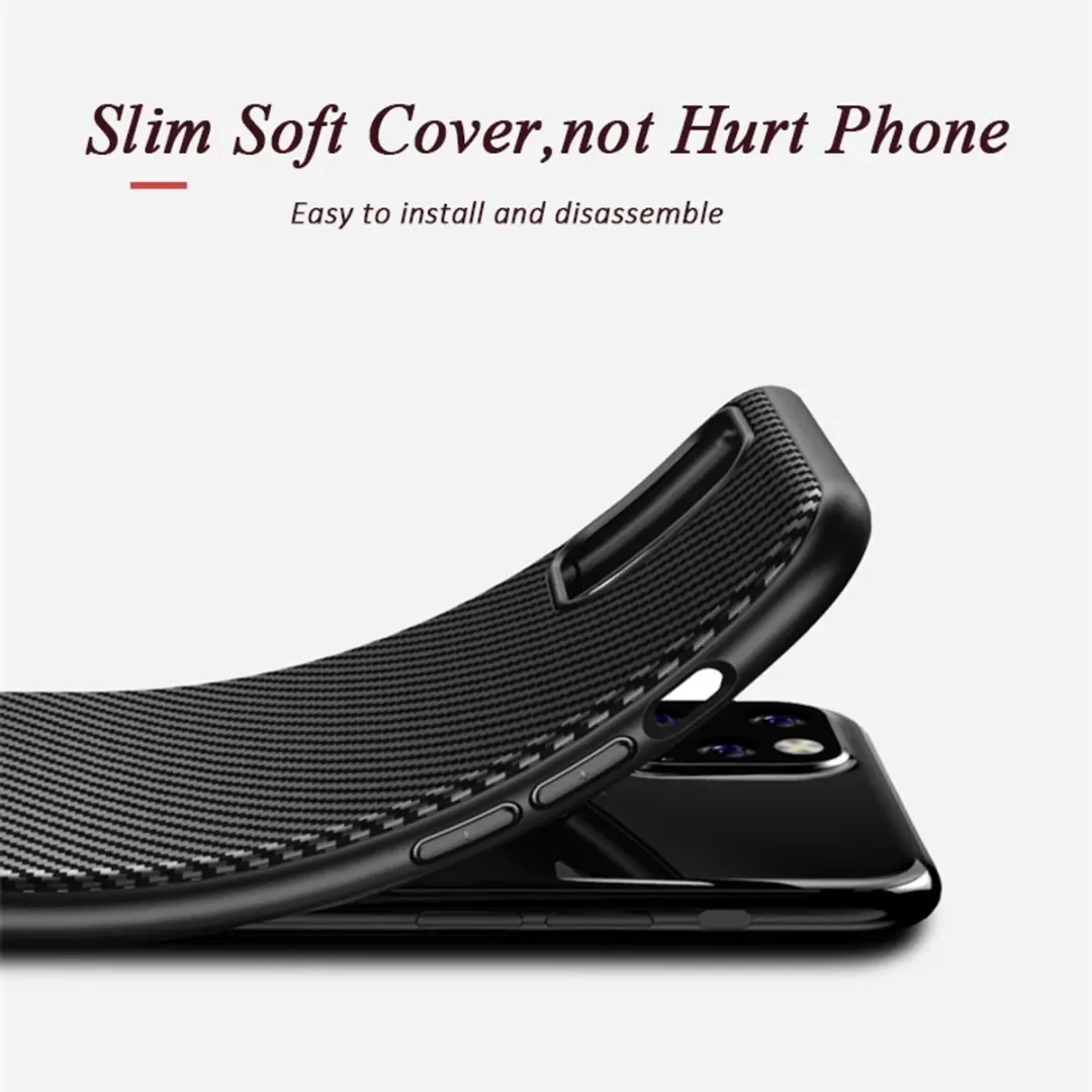 MobiQ Hybrid Carbon Look iPhone 11 Hoesje - Rood - mobiq-15266
