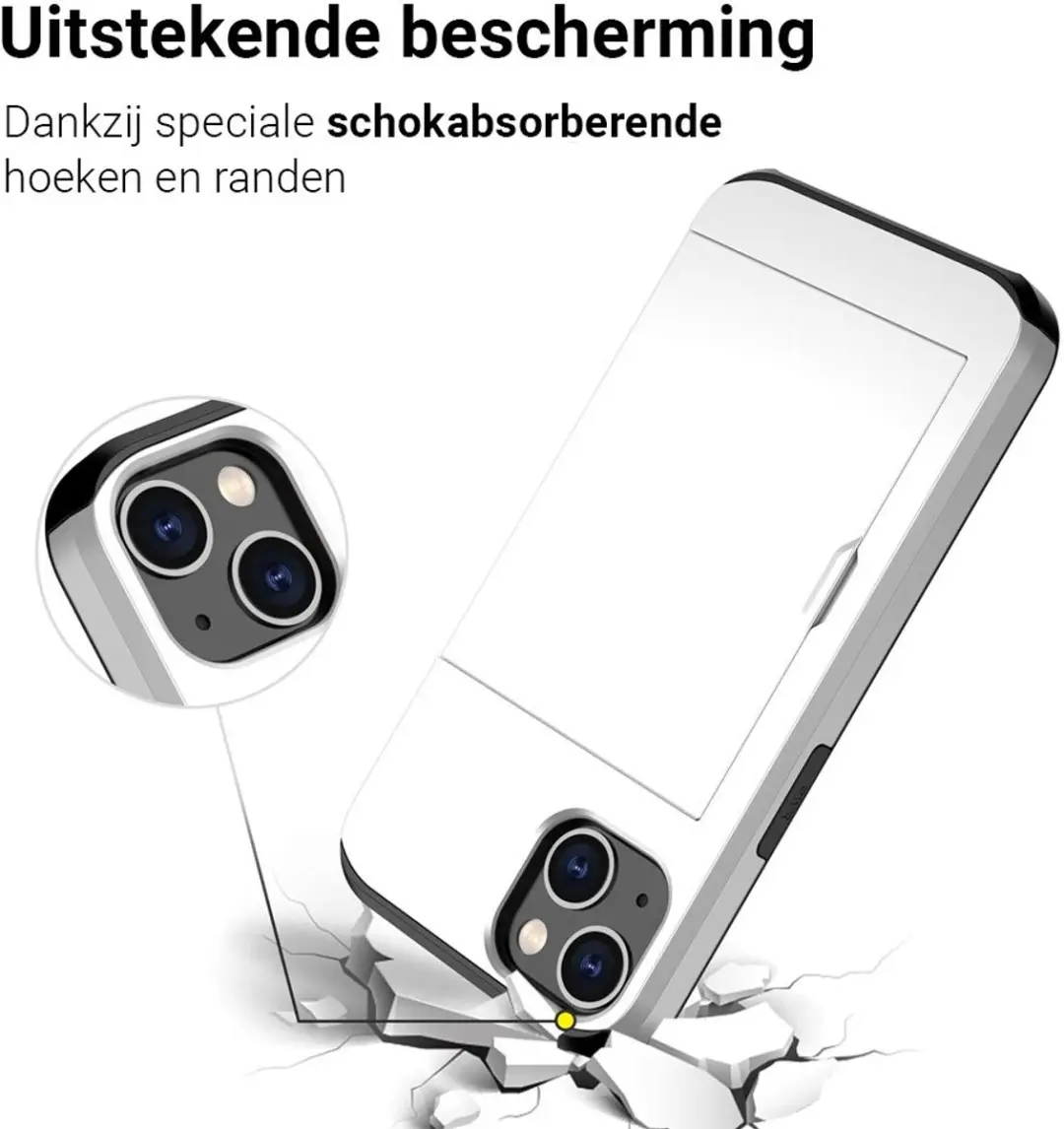 MobiQ Hoesje iPhone 15 Plus - Pashouder Wit - MPN 13-03076
