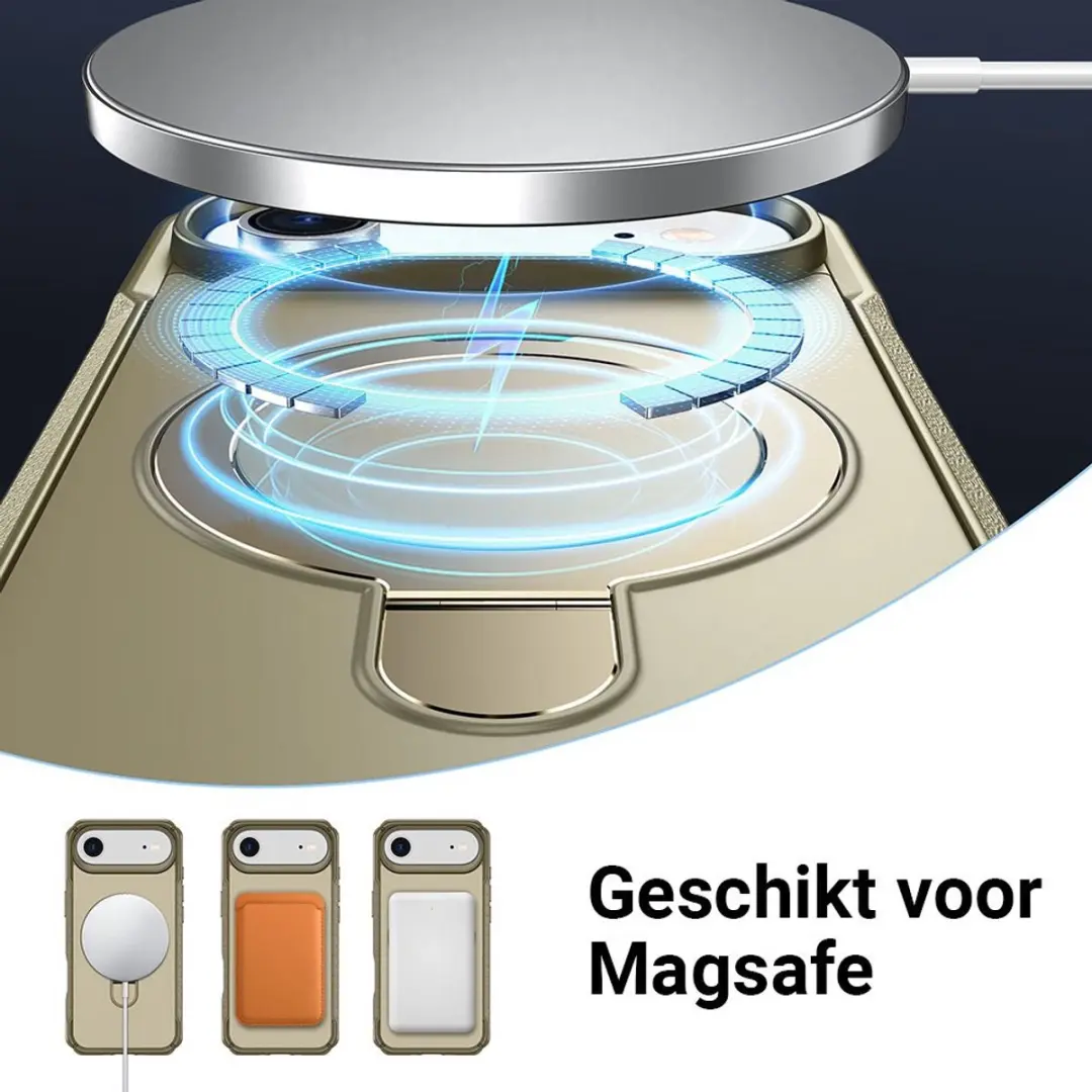 MobiQ Magnetisch Ringstand MagSafe Hoesje iPhone 17 Air - kaki - MPN 46-01551