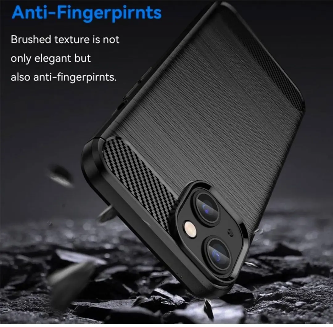 MobiQ Carbon Look Hoesje iPhone 15 - 13-02640 - Zwart