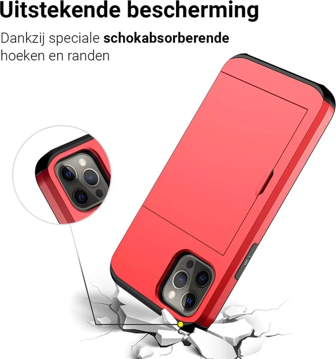 MobiQ iPhone 13 Pro Pashoesje - Rood - 2 Pasjes - MPN 13-00966