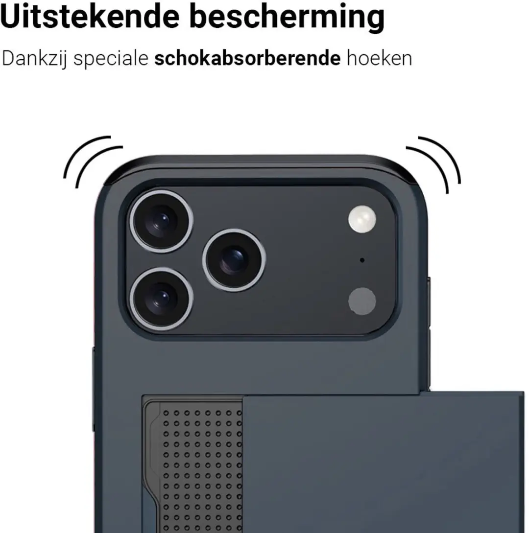 MobiQ Hybrid Card iPhone 17 Pro Hoesje - Blauw - MPN 46-01129