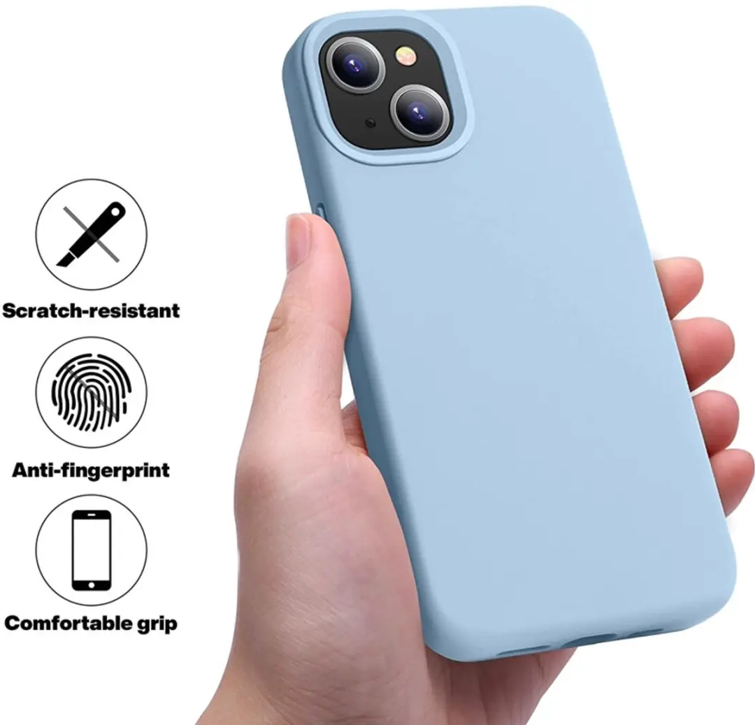 MobiQ 13-01551 Siliconen Hoesje iPhone 13 - Lichtblauw