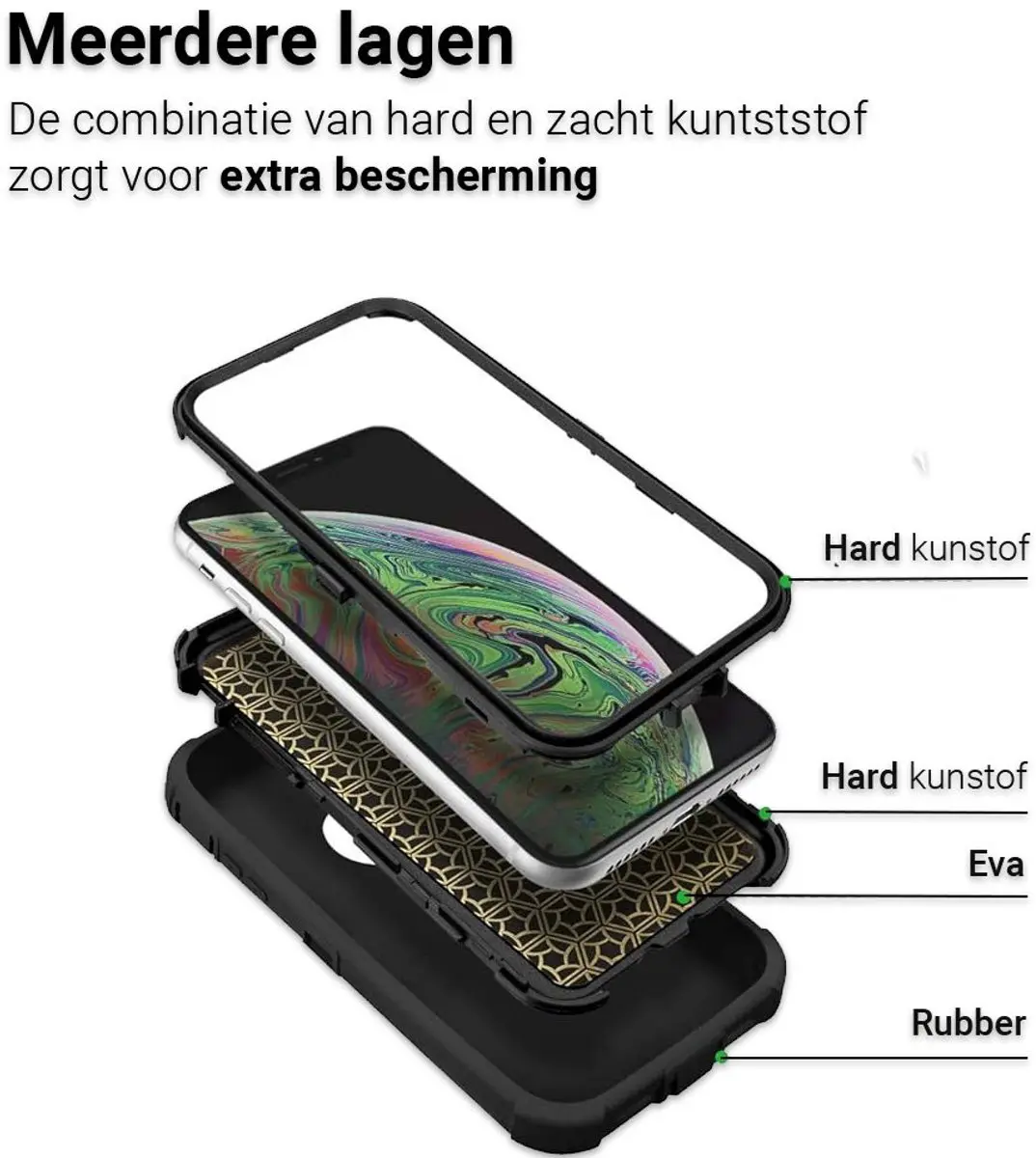 MobiQ Extreme Armor Hoesje 13-01702 - iPhone XR - Zwart