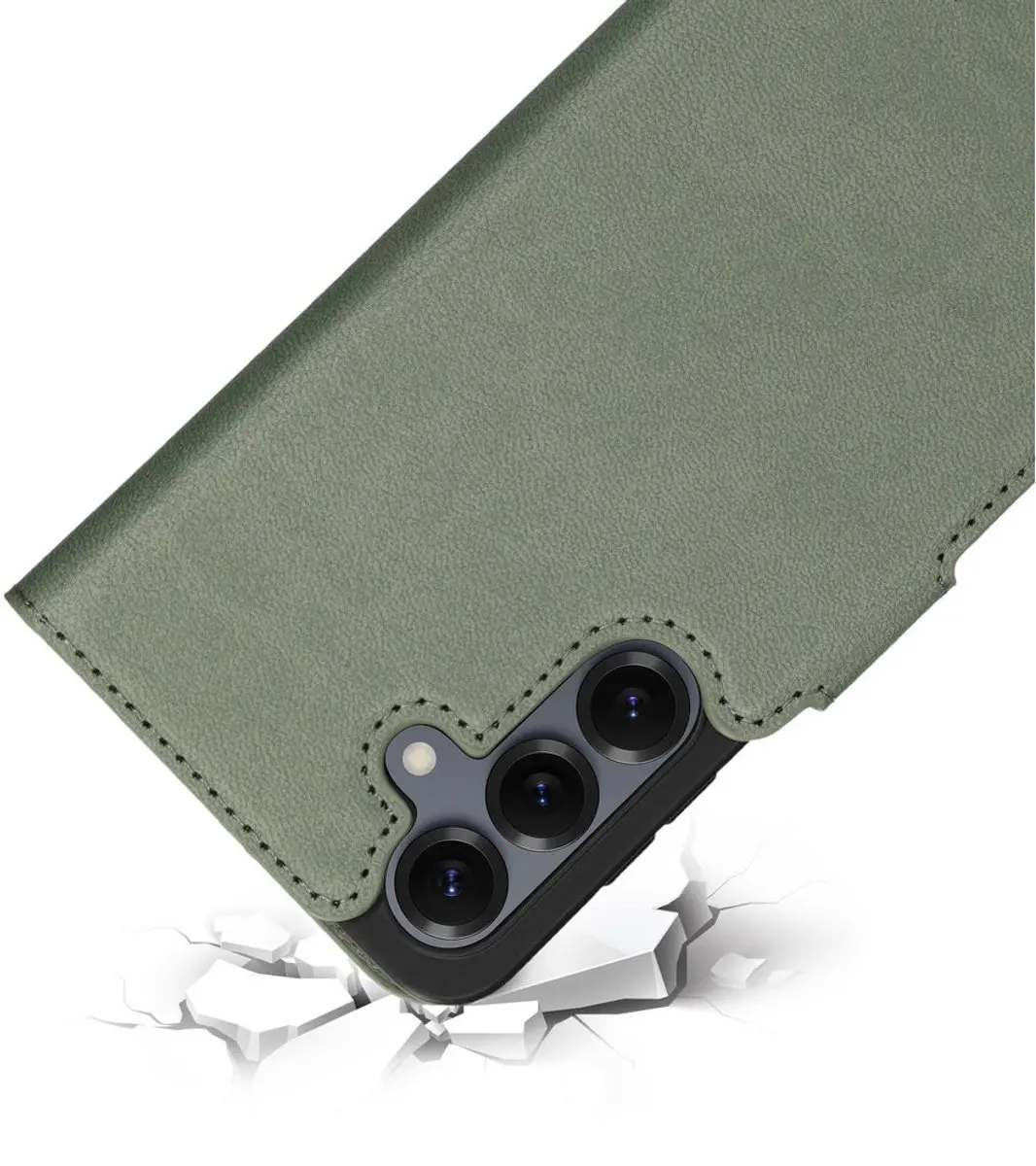 Mobiparts MP-128577 Hoesje Samsung Galaxy S25 - Wallet - Eco Leer Groen