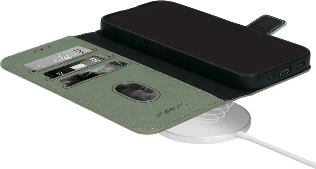 Mobiparts MP-128577 Hoesje Samsung Galaxy S25 - Wallet - Eco Leer Groen