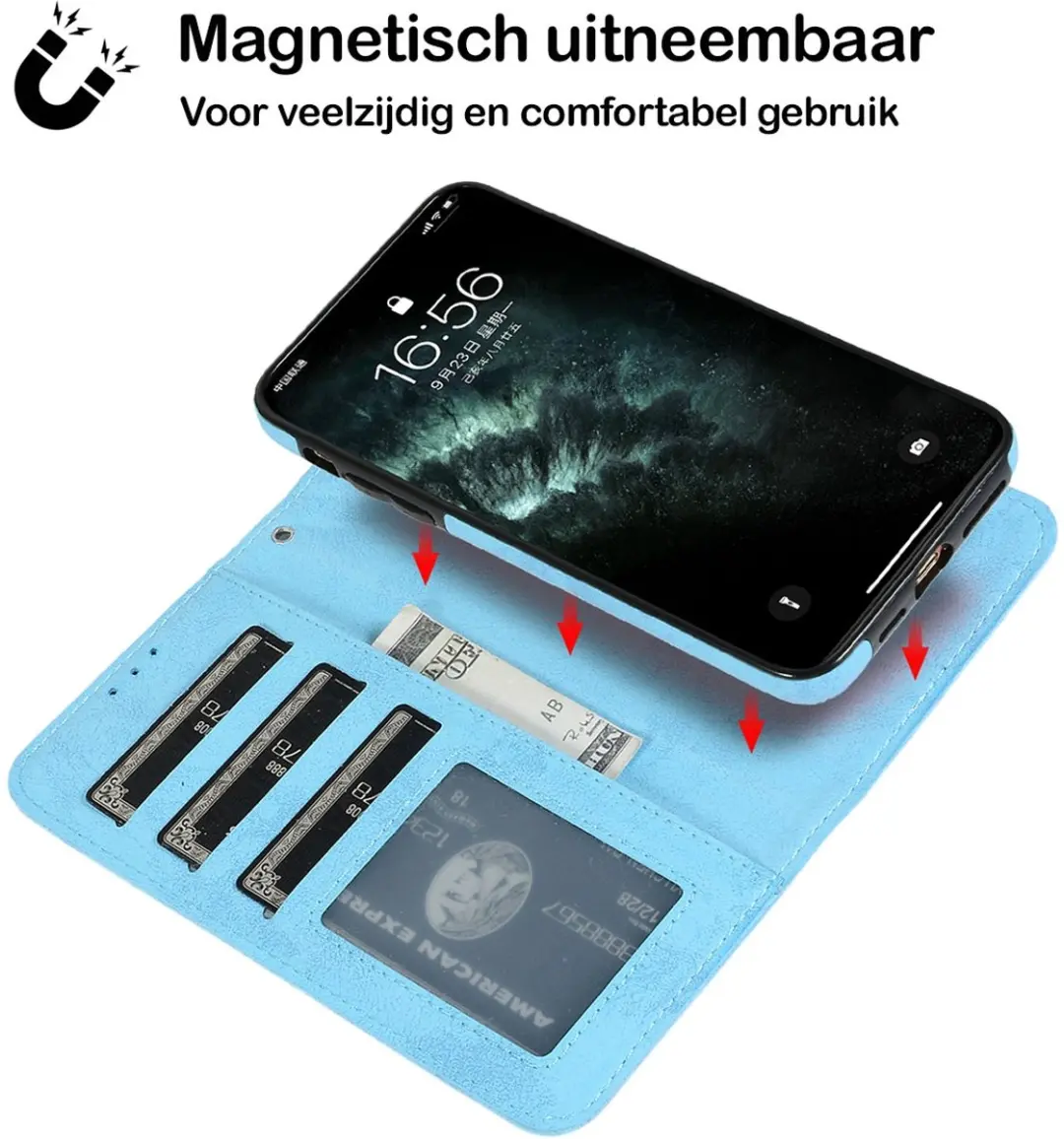 MobiQ 2-in-1 Hoesje iPhone 12 Pro Max - lichtblauw - MPN 13-01615