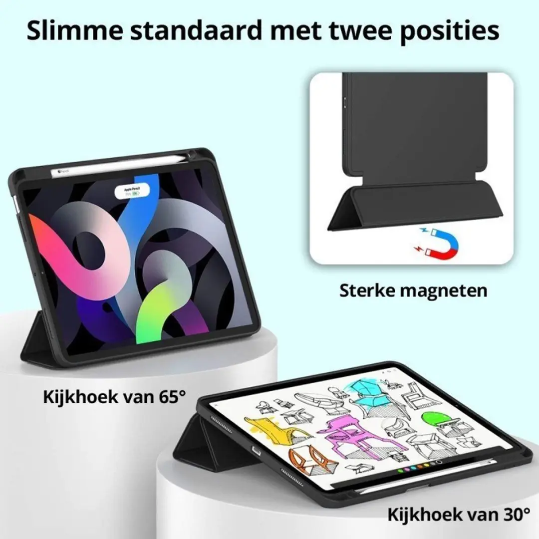 MobiQ Flexibele Trifold Hoes 46-01751 - iPad Air 11" (2026) - Zwart