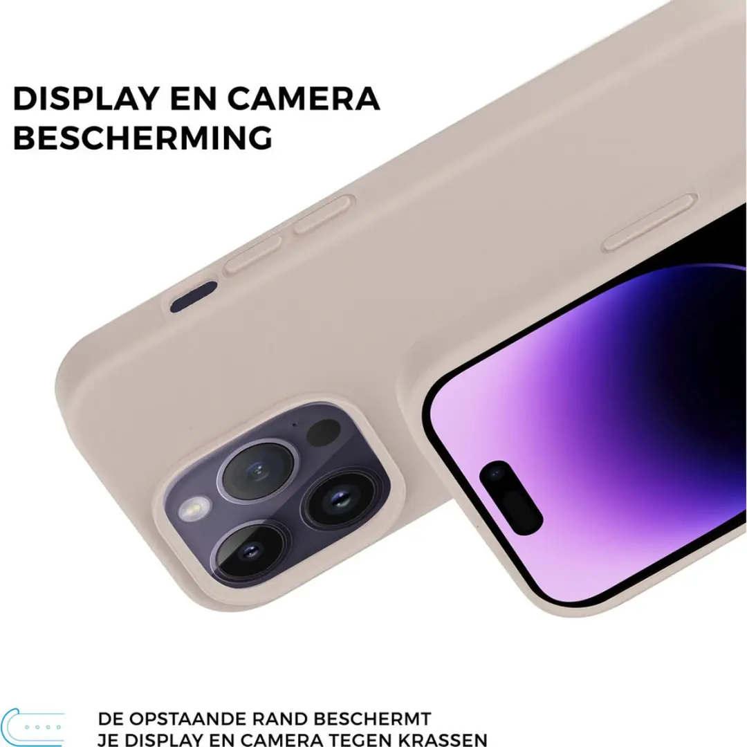 Mobiparts Silicone Cover iPhone 14 Pro MP-5001205 - Roze/Beige