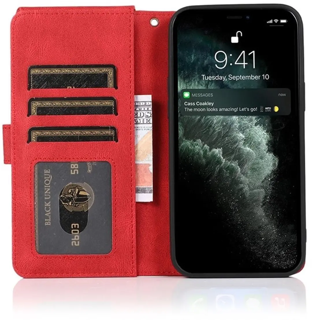 MobiQ 46-00336 Wallet Hoesje iPhone 16 Pro - Rood