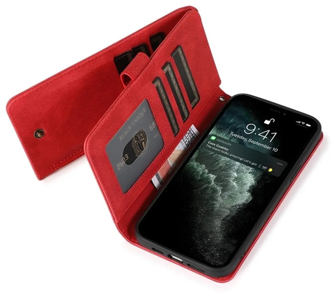 MobiQ 46-00336 Wallet Hoesje iPhone 16 Pro - Rood
