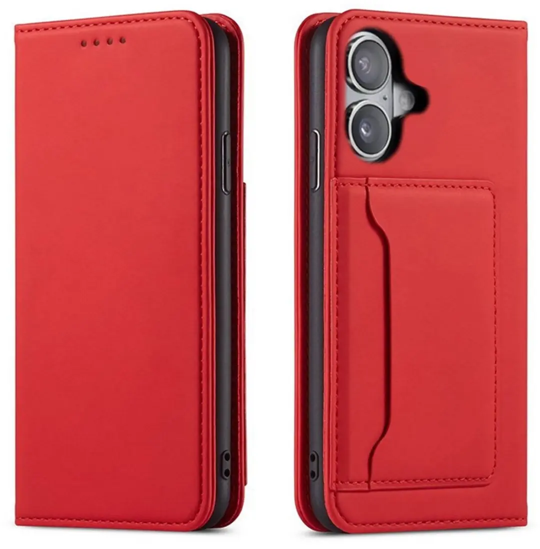 MobiQ Fashion Wallet Case iPhone 16 Plus - Rood - MPN 46-00202