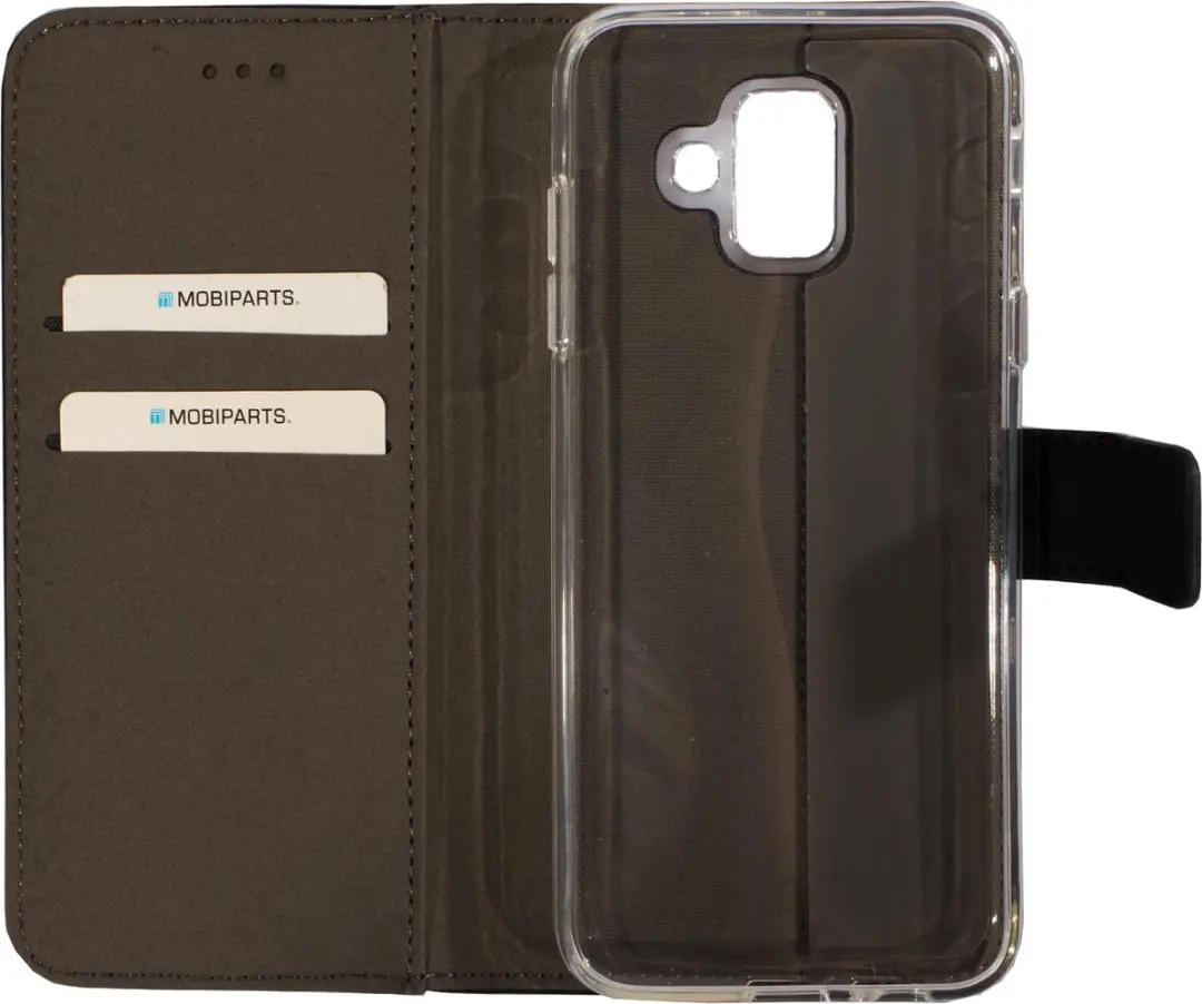Mobiparts Premium Wallet TPU Samsung Galaxy A6 (2018) - 3 Pasjes - Zwart - afbeelding 6 van 6