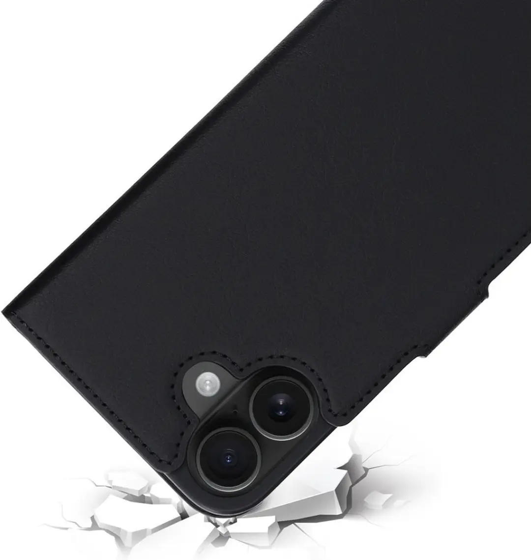 Mobiparts MP-127202 Hoesje iPhone 16 Plus - Wallet Eco Leer - Zwart